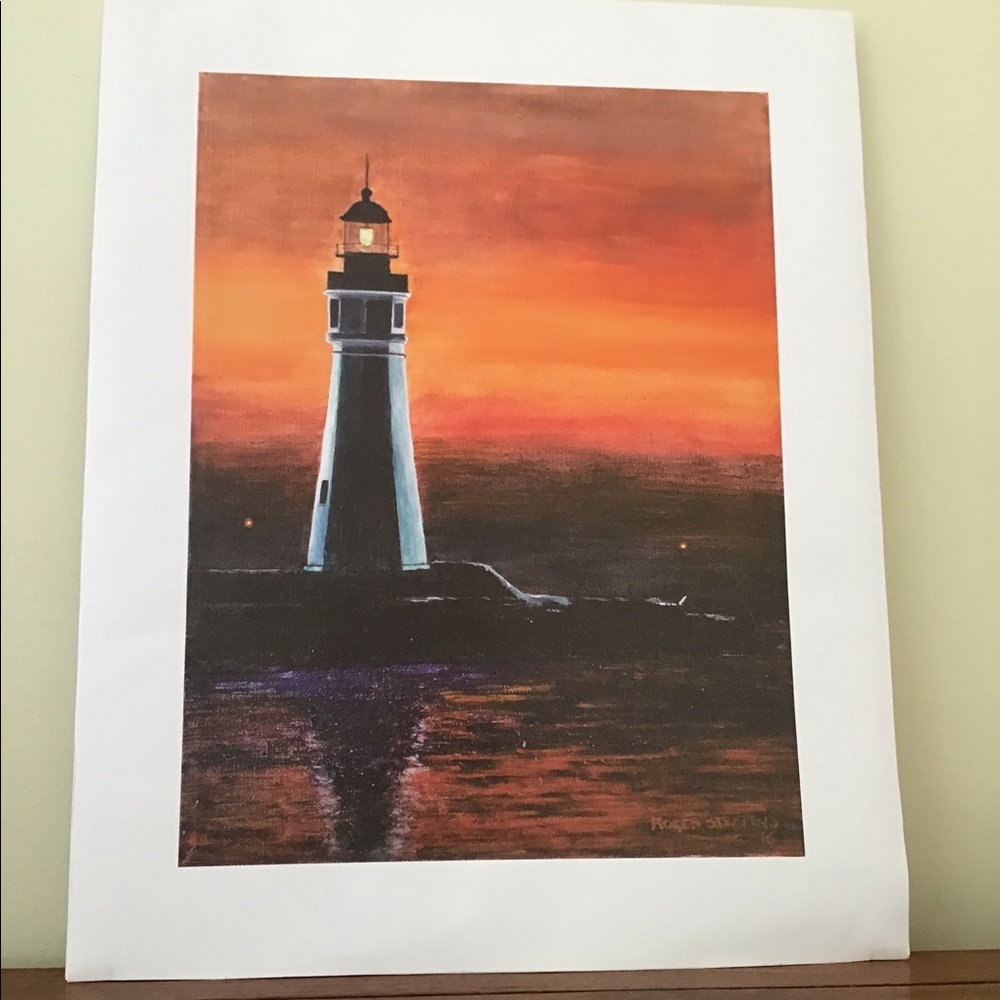 NIGHT SCENE LIGHTHOUSE ON THE NIAGARA RIVER 1818
